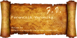 Ferencsik Veronika névjegykártya